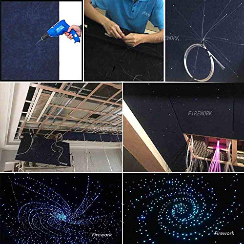 2020 New Upgraded 16W Twinkle Fiber Optic Light Star Ceiling Kit, Bluetooth APP/Remote Music Mode LED RGBW Starlight Headliner for Car and Room, 380pcs0.03in9.8ft