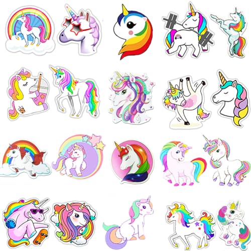 50Pcs Cute Unicorn Stickers for Girls,Colorful Aesthetic Rainbow Decals