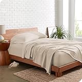 Bare Home 100% Organic Cotton Jersey Sheet Set, Ultra Soft, 100% Cotton - Sheet Set & Pillowcases - Deep Pocket Bed Sheets (Split King, Sand)