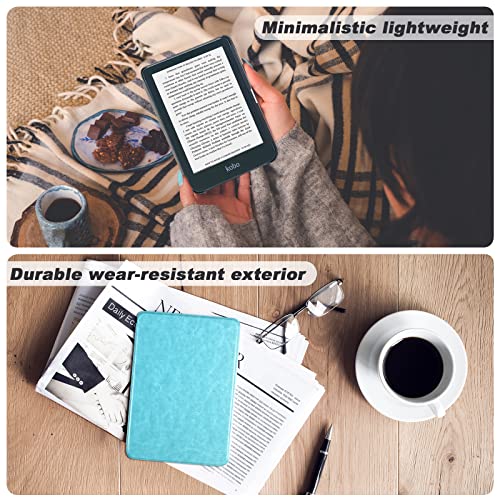 Image of DMLuna Case for Kobo Clara BW (Model N365) / Clara Colour (Model N367) / Clara 2E 6 inch, Ultra Slim Lightweight Folio Premium PU Leather Protective Cover with Auto Sleep /Wake Function, Sky Blue