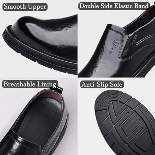 Men's Genuine Leather Slip-On Dress Shoes Thick Sole Casual Business Formal Penny Loafers Shoes2