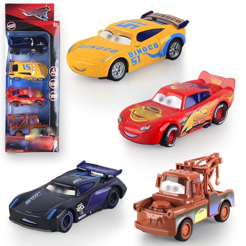 NTGFU 4 Pcs Toys Cars- Race Tracks for Boy, Lorry Toy, Racing Toys, Car Metal Racing Vehicles Children Vehicle Toys as Christmas Easter Birthday Children Gifts for 2+ Year Old Boys Party Bags Fillers