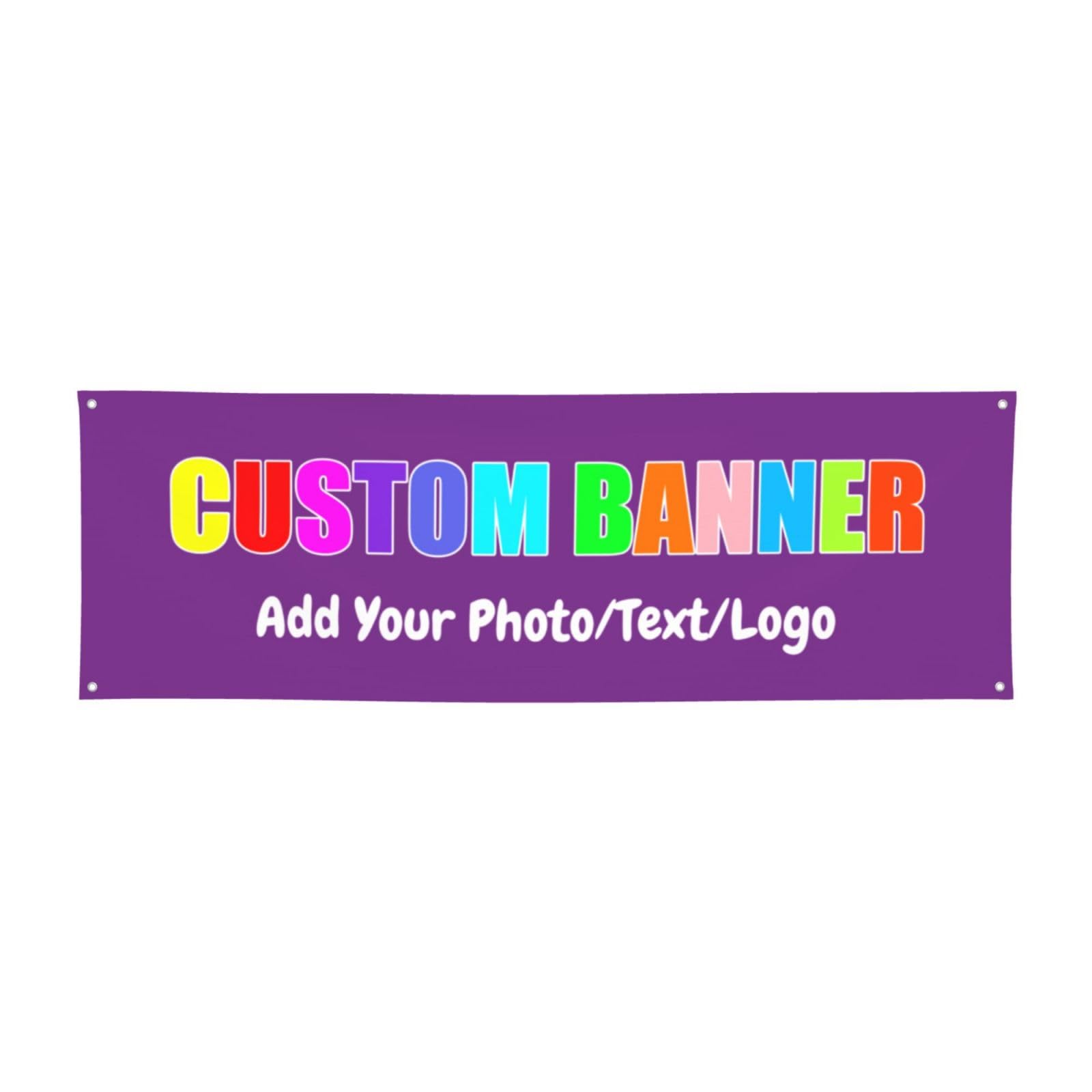 ZOLRITH Personalized Banners for Outdoors or Indoor Customize with Your Logo Photo Any Text Banner Signs for Graduation Business Wedding Birthday