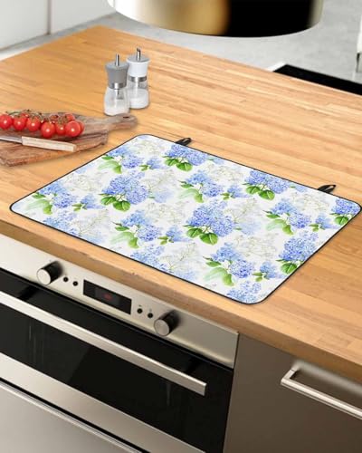 Stove Top Covers for Electric Stove, Summer Hydrangeas Glass Stove