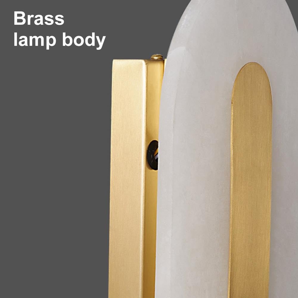 Generic Alabastrowa lampa ścienna Mosiężny kinkiet Marmurowy kinkiet