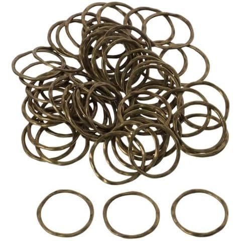hobbyhub 60Pcs Round Linking Rings, Alloy Circle Frames Charms O Pattern Connector Charms for Jewelry Making, DIY Crafts Cover