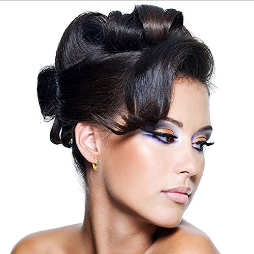 14k Solid Gold Hoop Huggie Earrings with Diamonds - Image 4