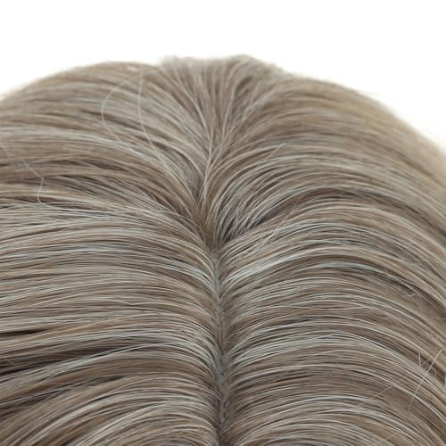 Image of BERON Brown and Platinum Wigs for Womens Short Curly Wavy Wig Girls 14 Inch Ombre Blonde Side Part Wigs Shoulder Length Heat Resistant Synthetic Cosplay Party or Daily Use Wig