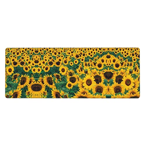 Grand tapis de souris de jeu tournesols avec surface lisse et base antidérapante