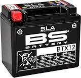 BS Battery 300680 btx12 AGM SLA Batería de Moto, Color Negro