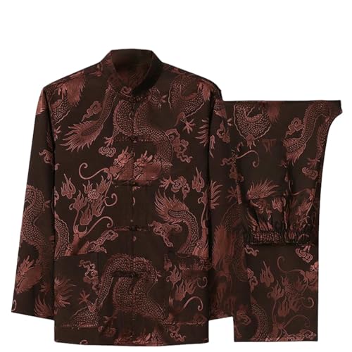 Ensemble Hanfu homme vêtement style chinois en soie glacée chemise décontractée