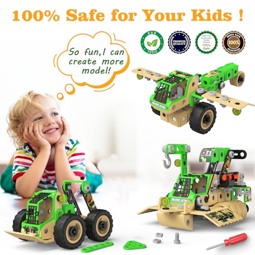 MOONTOY Educational Building Toys for 5 6 7 8 9 Year Old Boys,229PCS Engineering STEM Toys Age 5 6 7 8 9 Year Old Boys,Construction Toys Creative Learning Set for Boy 5+ Year old - Image 4