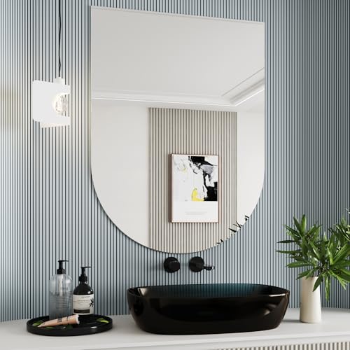 Arched Mirrors for Bathroom Sink,30x40 Frameless Bathroom Mirror,Espejo para baño,Wall-Mounted Mirrors Both Ends can be Hung,Wall Mirror