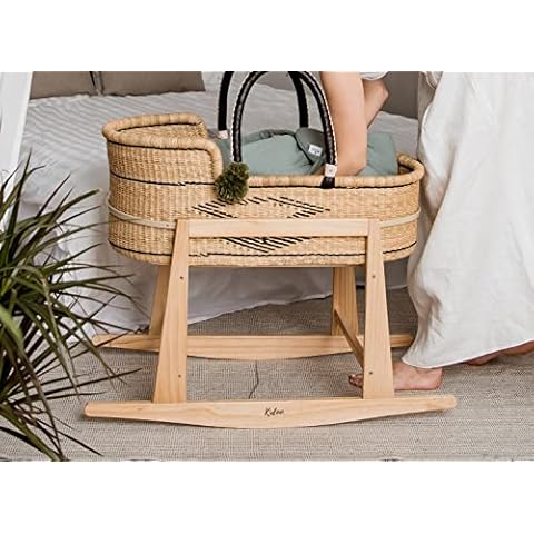 Babykörbe Moses - Babywiege mit Baby Moseskorb mit Ständer und dreilagiger Matratze,- Babykörbe - Stubenwagen mit Klappständer - handgefertigter Baby - Schlafkorb Cover