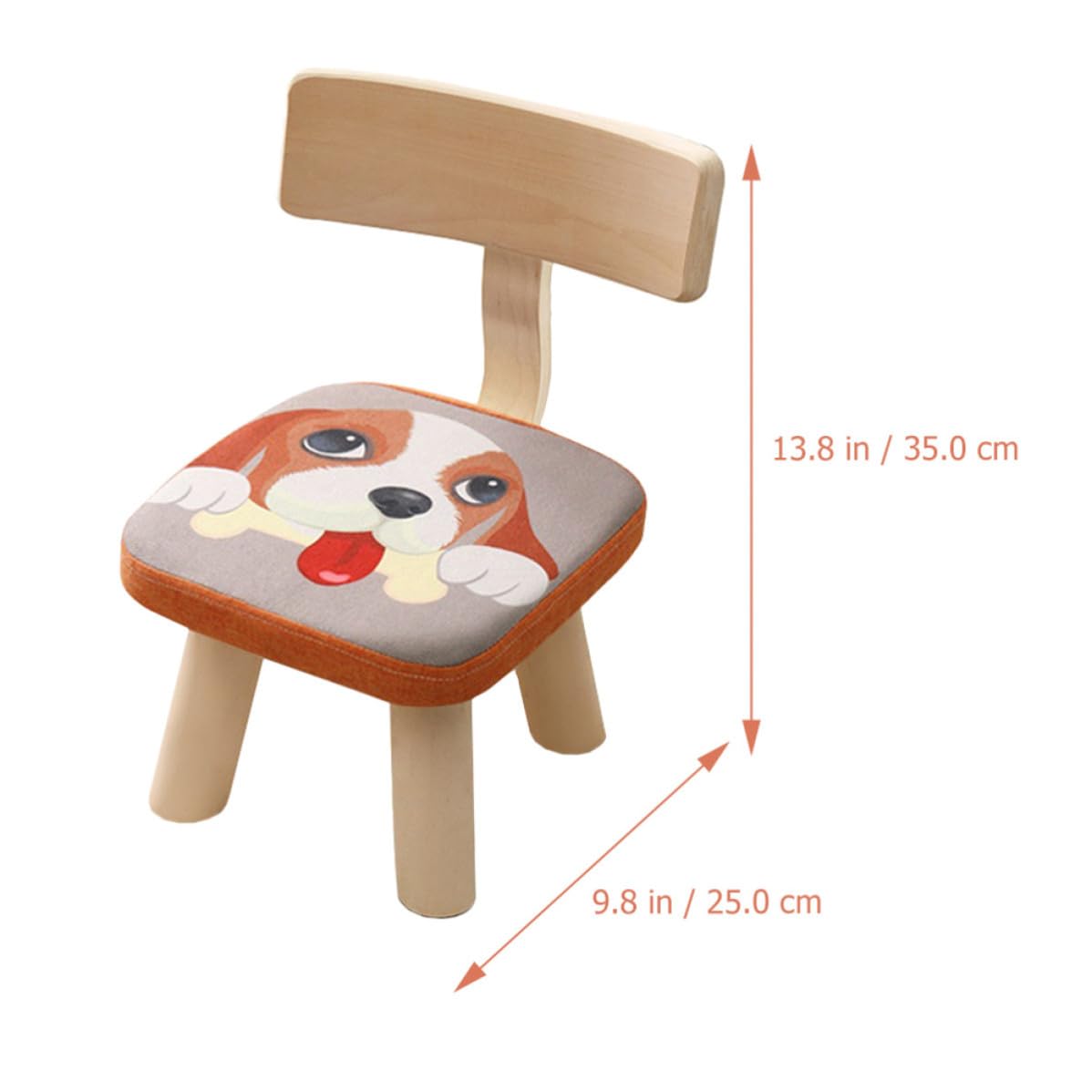 Didiseaon Rialzo Sedia per Schienale in Legno Resistente, Imbottitura in Cotone Lino e Spugna, Design a Motivo Cucciolo per Camera da Letto e Stanza Lettura