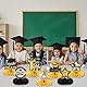 HOWAF 9 STK Abschluss Deko 2025 Congrats Grad Tischdeko Abschluss Bienenwabe Mittelstück Tischdekoration Bachelor Geschenk Abitur Abschluss Geschenk für Graduation Deko Abschlussfeier Party ABI Deko