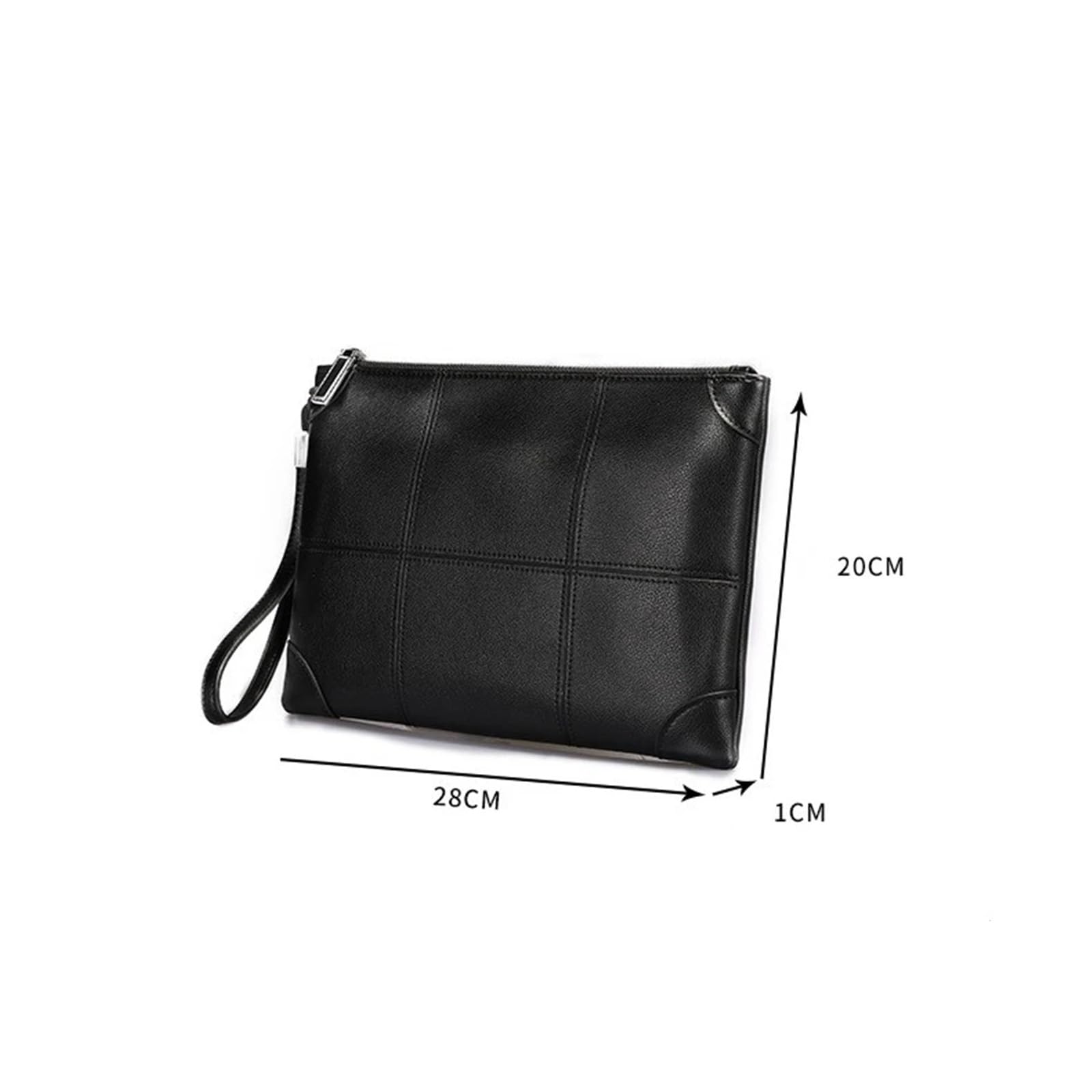 Borsa a mano da uomo, grande capacità, busta lavoro, portafoglio casual polso