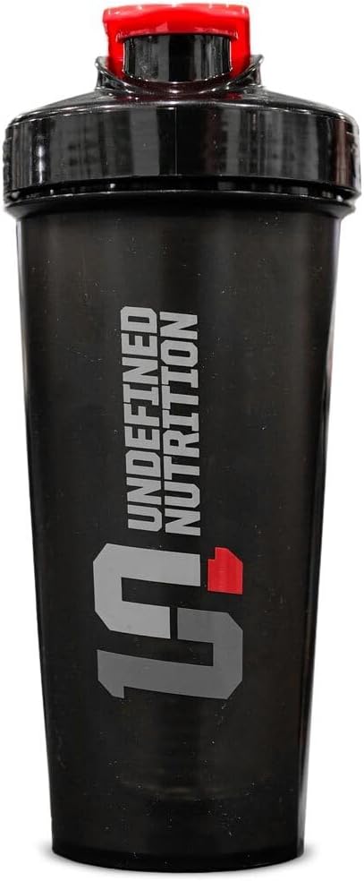 Undefined Nutrition Define Yourself Protein Shaker Bottle – 28 oz Shaker (800 ml) by Brian Shaw - Gym Cup with Superior Mixing and ActionRod Technology - Lightweight, Portable and Easy to Carry