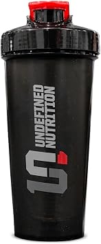 Undefined Nutrition Define Yourself Protein Shaker Bottle – 28 oz Shaker (800 ml) by Brian Shaw - Gym Cup with Superior Mixing and ActionRod Technology - Lightweight, Portable and Easy to Carry
