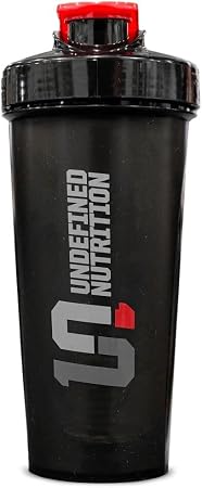 Undefined Nutrition Define Yourself Protein Shaker Bottle – 28 oz Shaker (800 ml) by Brian Shaw - Gym Cup with Superior Mixing and ActionRod Technology - Lightweight, Portable and Easy to Carry