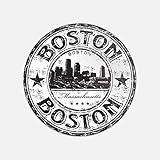 Boston City Massachusetts USA Travel Grunge Stamp Sticker | Car Bumper, Laptop, Water Bottle, Wall,