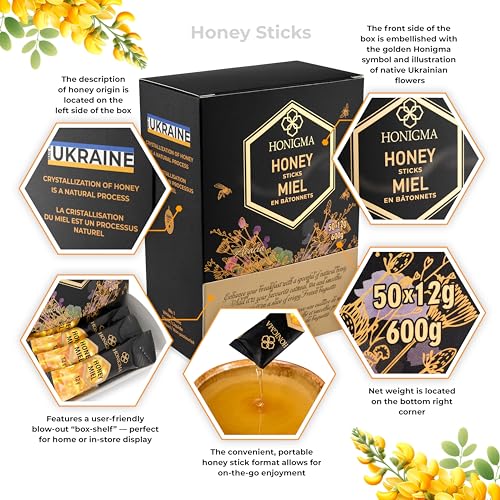 Paquete HONIGMA Miel de Acacia 50 barras y 250g cruda miniatura 5