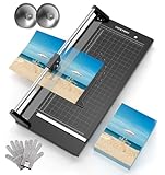 LUCKYNOV Rotary Paper Cutter 24 Inch, Heavy Duty Paper Trimmer with Self-Sharpening Blade, Measurement Grid for Cardstock, Posters, Photos, Studio & Office Use