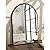 Black Arched Wall Mirror Aluminum Alloy Frame Bathroom Mirror Brushed Metal Vanity Wall Mounted Mirror for LivingRoom Bedroom Entryway Room Home Decor 16"x12"
