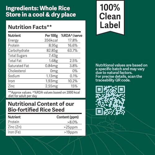 Image of Better Nutrition Biofortified Low GI Basmati Rice | High Protein | Rich in Zinc | 100% Natural | Diabetic-Friendly Rice | 2kg