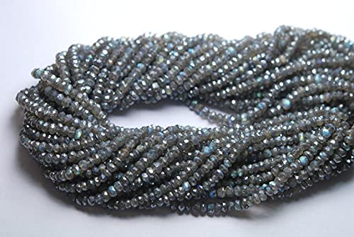 Labradorite mystique de qualité supérieure en rondelles facettées 3mm