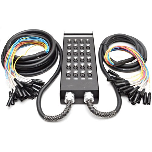 Seismic Audio - New 24 Channel XLR Send Splitter Snake Cable with Box - Two Trunks 15' and...