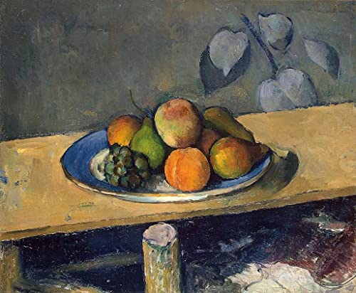 Tableau fruits poires et raisins de Paul Cézanne pour habiller un grand mur vide en 60x90cm