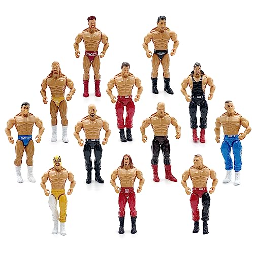 Wrestling Toys, Set of 12 Boxing Action Figures and Wrestlers - Wrestling Action Figures Playset for Kids - Pretend Play 7-Inch Wrestling Warriors