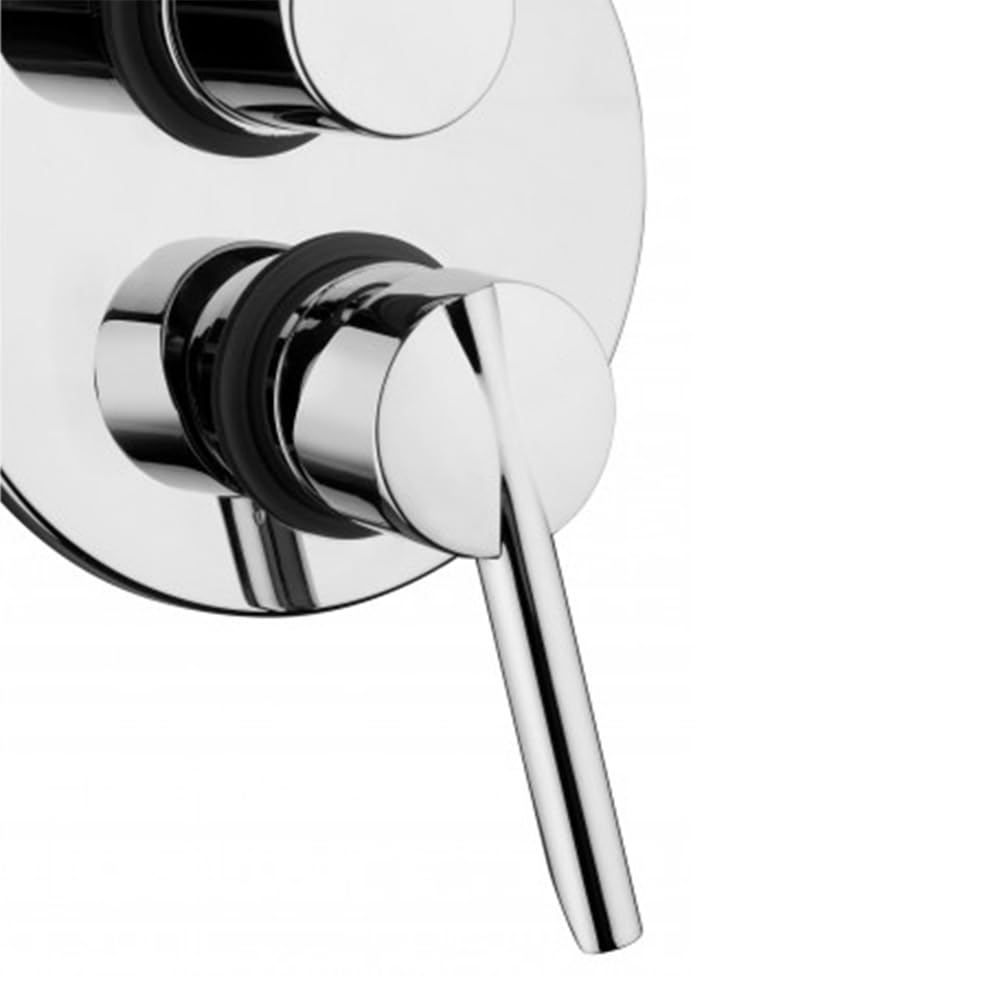 Set Doccia Incasso Completo con Braccio e soffione Tondo 22 cm in Acciaio, Kit Doccia con Presa Acqua, Supporto e Flessibile da 150 cm