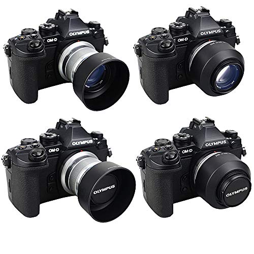 Jjc Reversible Bayonet Lens Hood Shade For Olympus M.zuiko Digital 45Mm F1.8 Lens / M4518 Replaces Olympus Lens Hood Lh-40B - Black #TOP3