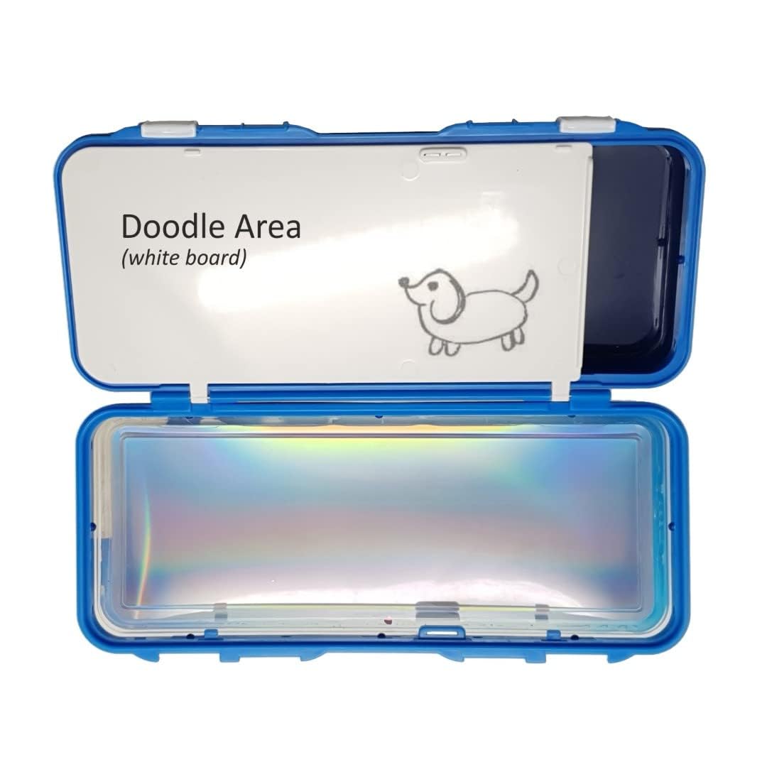 Vibgyor Vibes Double layered pencil Box For School Boys and Girls with a small whiteboard and a marker- Pack of 1 (Space) 3