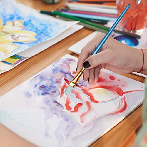 Vicloon 10-częściowy zestaw pędzli, profesjonalny zestaw pędzli, nylonowe włosie, przeznaczony do akrylu, oleju, akwareli, gwaszu i makijażu - Perłowy niebieski