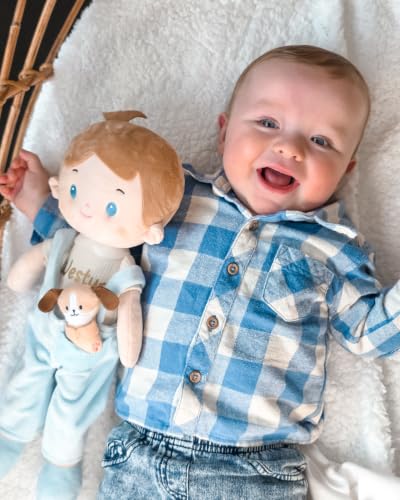Image of LeyaDoll Personalized Soft Baby Doll 16'',Rag Doll for 1 Year Old Girl Gift