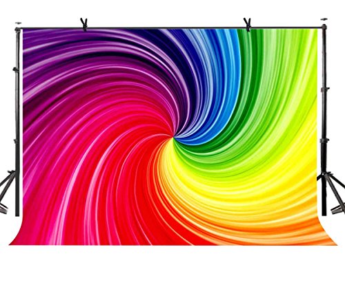 LYLYCTY 7X5ft Artistic Art Backdrop Rainbow Spiral Gradient Color Art