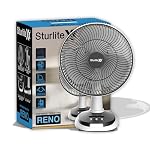 Sturlite Reno 30W Portable Table Fan + Lamp| 3 Speed Modes| 2 Lighting Modes| Auto-Off Timer| Silent Operation With Upto 10Hr Long Battery Backup| 3600 mAh Li-ion Battery – Pack of 1,Black And White