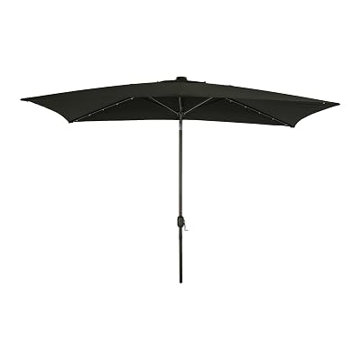 Island Umbrella Nassau 6.5-ft x 10-ft Rectangular Market Umbrella with LED Bulb Lights