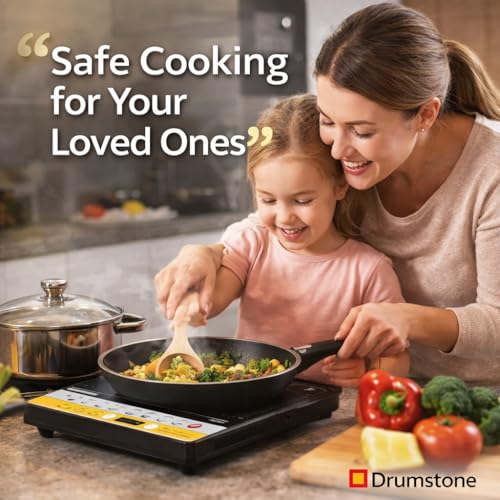 Image of DRUMSTONE ( 2026 Brings 5 Years Warranty ) Induction Cooktop, 2000W, with Hot Pot, Stir Fry, Fry, Barbecue, Soup, Steam, Water, and Congee Modes