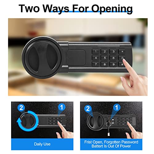 Fireproof Safe Box, 1.2 Cubic Feet Security Safe Box Fireproof Waterproof Electronic Digital Combination Lock Safe With Keypad For Hotel Office Money Cash Jewelry #TOP4