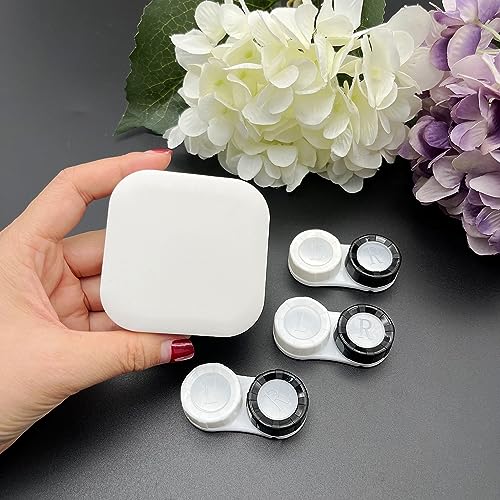 JZK 4X Contact Lens case with Transparent Cap, and 1x Contact Lens Holder case Box with Mirror, Solution Bottle - Image 4