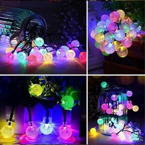 Guirnaldas solares exterior para iluminar patios sin enchufes 50 LED 5