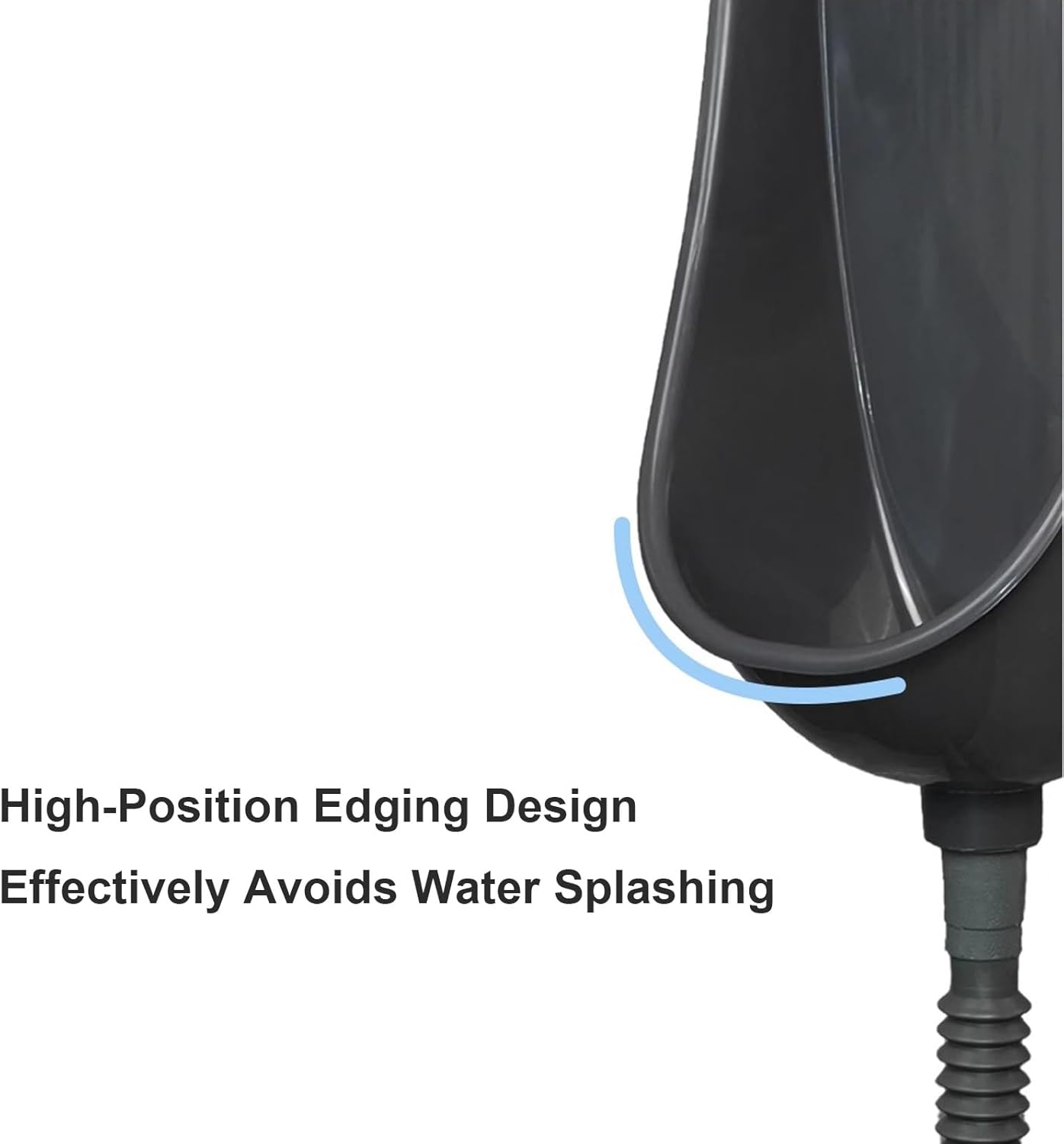 Wall Mounted Urinals for Men Bathroom, Waterless Urinal with Hose and Flush Valve, Plastic Spill Proof, Cover Design, Anti-Odor(White)