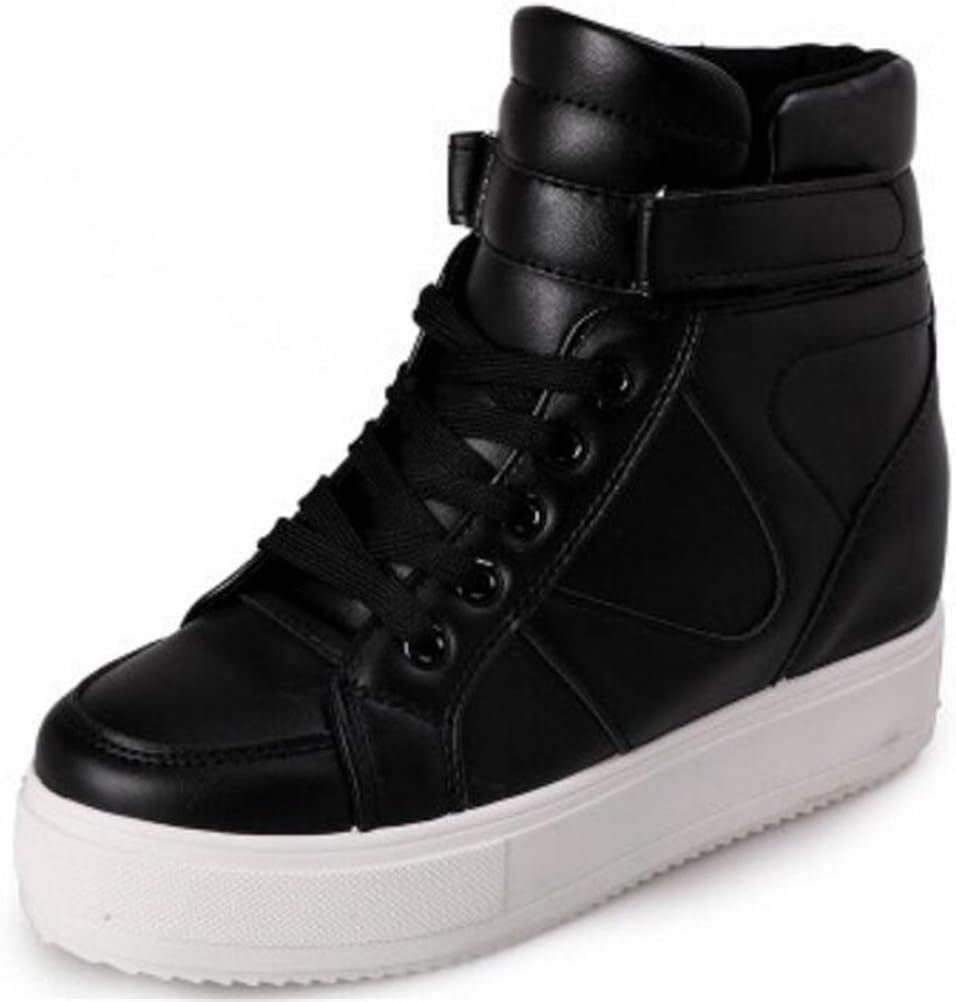 Amazon.com | SATUKI Women's High Top Wedge Fashion Sneakers Hidden Heel Platform Casual Shoes (5 