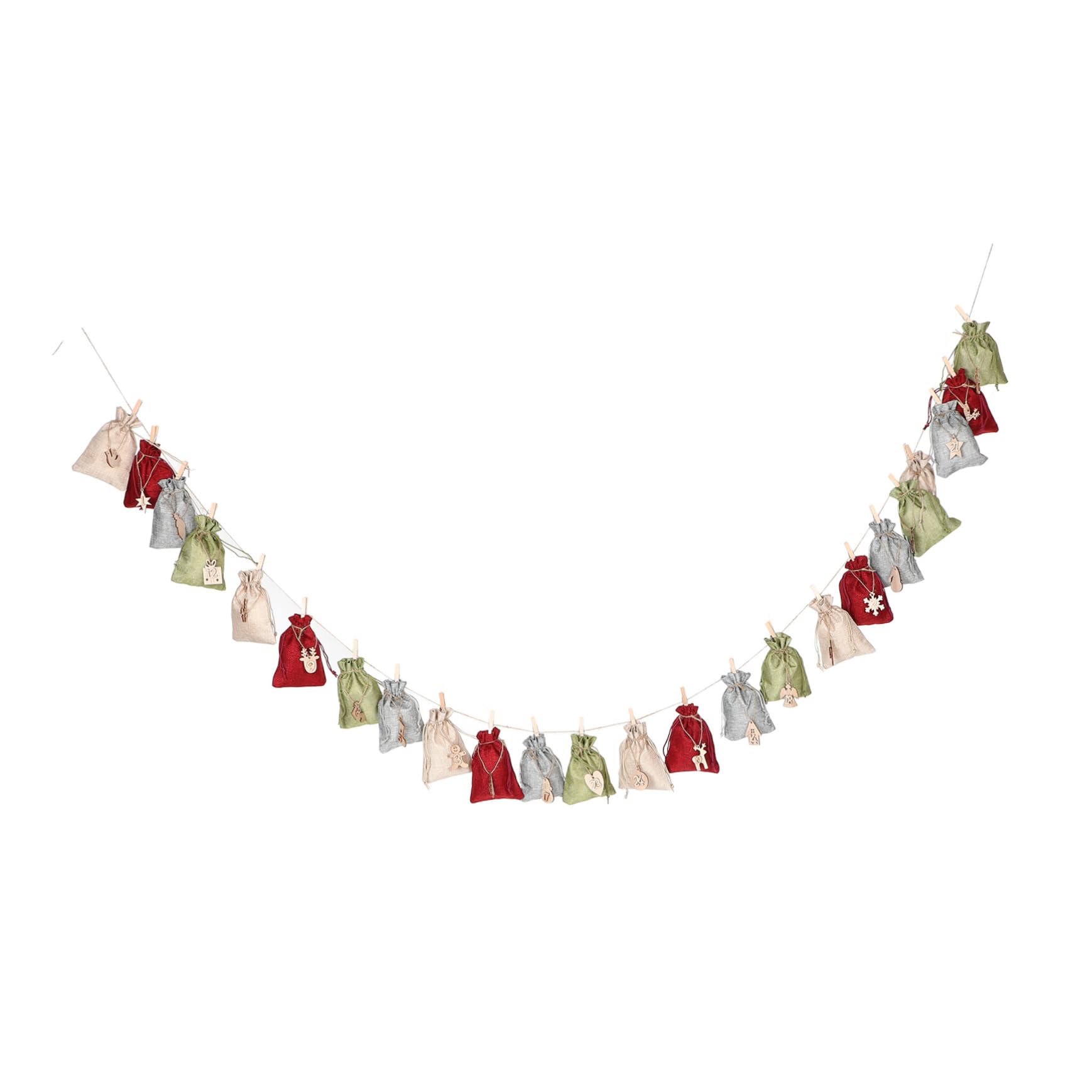 IMIKEYA Lot De 3 De Calendrier De L'avent De Noël À Cordon Conteneurs De Noël De Rangement pour d'emballage Décoratifs De Noël