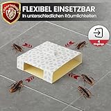 KRAFTKÖNIG Schabenfalle 12 Stück mit Henkel – Effektive Kakerlakenfalle für saubere Schaben Bekämpfung – Giftfrei & geruchlos – Starke Klebefalle mit Lockstoff für Küche, Bad & Keller