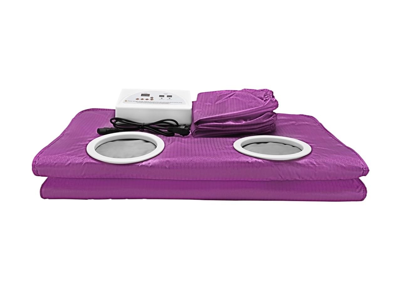 Manta De Sauna, Sauna De Manta Adelgazante Térmica De 2 Zonas, Diseño De Manga De Mano Elástica, Modelador Corporal for Pérdida De Peso Y Fitness(Purple)